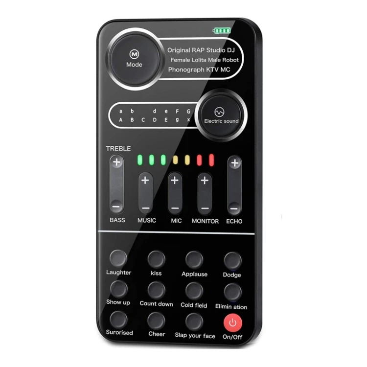 Tragbare Live Soundkarte Mit Voice Changer - 4 Soundeffekte & 4 Stimmwechsel Für PC & Handy