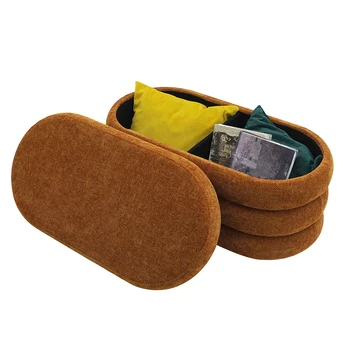 Modern Nordic Ottoman Storage Bench Velvet Upholstered Bed Bench Long Simple Style Soft Bench