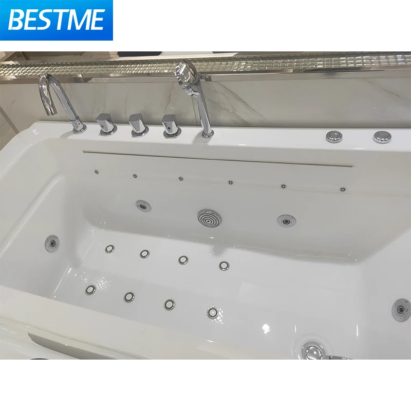 Best Design Hotel Use Step Type Hotel Shower Combo Massage Bath Personal Use Indoor Bubble Bath Underwater Lights Spa Bathtubs
