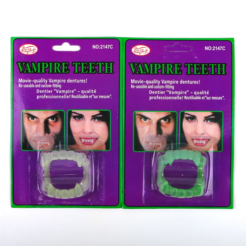 Customizable Plastic Bulk Retractable Fake Acting Toy Fangs  Vampire Teeth for Kids