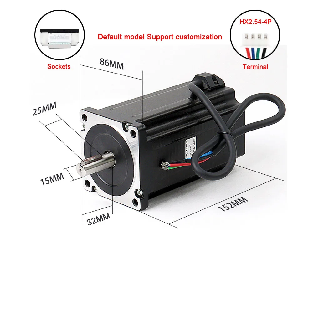 Bringsmart Sr86bygh152 Nema 34 High Precision High Torque Industrial Sewing Machine Stepper