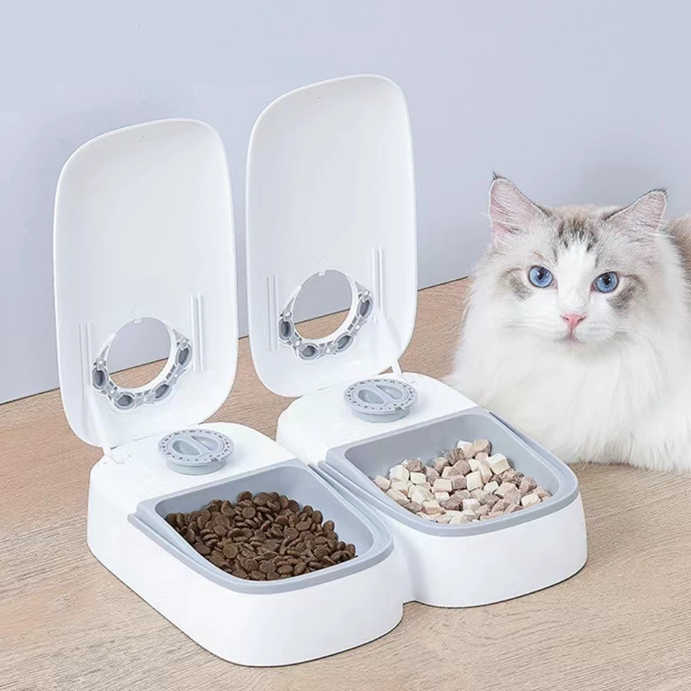 Smart Pet Feeder Alarm Clock Timing Principle Auto Dog Cat Dry and Wet Grain Bowl 350Ml Detachable Easy to Wash