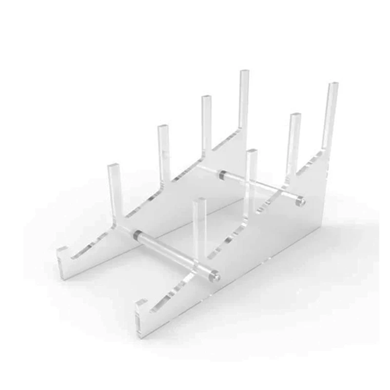 4 Tiers Clear Acrylic Plate Display Rack Multiple Plate and Bowl Stands ...