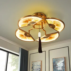 Enamel Colored New Chinese Style Bedroom Ceiling Light Luxurious and High-end  Master Bedroom High-end Bedroom Light