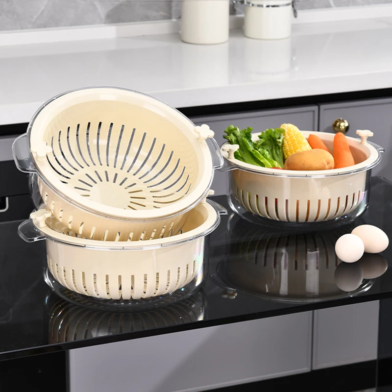 Wannuo Fruits and vegetables washing basket Kitchen basket organize Kitchen drain basket