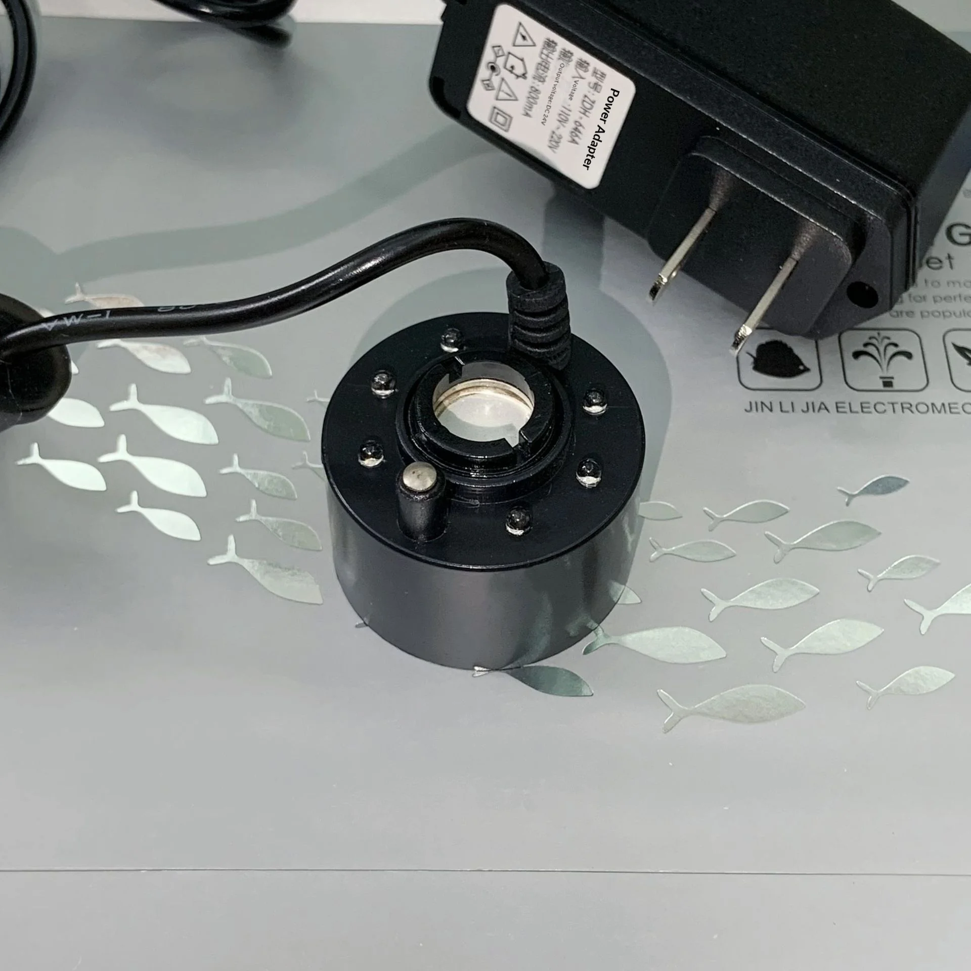 2026 Alloy Atomizer Mist Maker with 3-Color LED Auto Shut-Off Submersible Fountain Pump for Fish Tank Aquarium Landscape Decor product detail 8