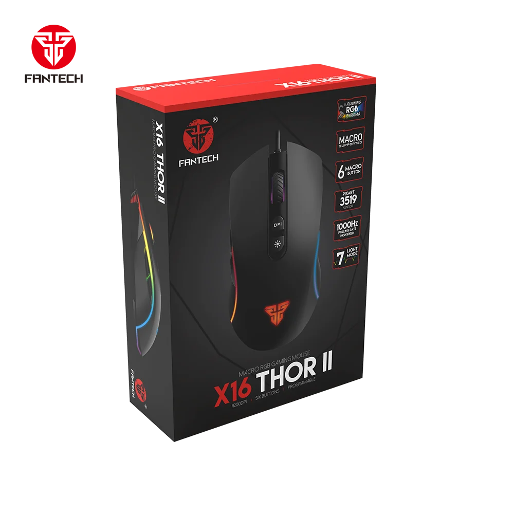 2020 Latest Fantech X16 THOR II Macro Chroma Running  RGB Gaming Mouse