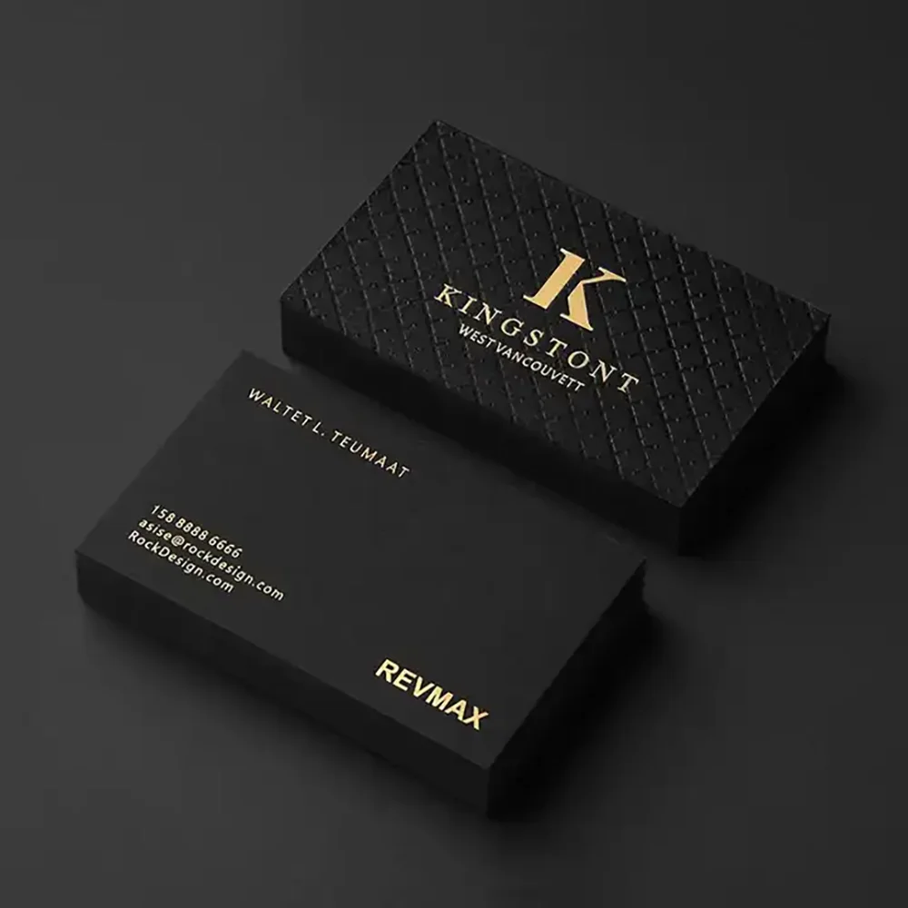 Custom Design Visiting Card Luxury Black Embossed Business Card Printed ...