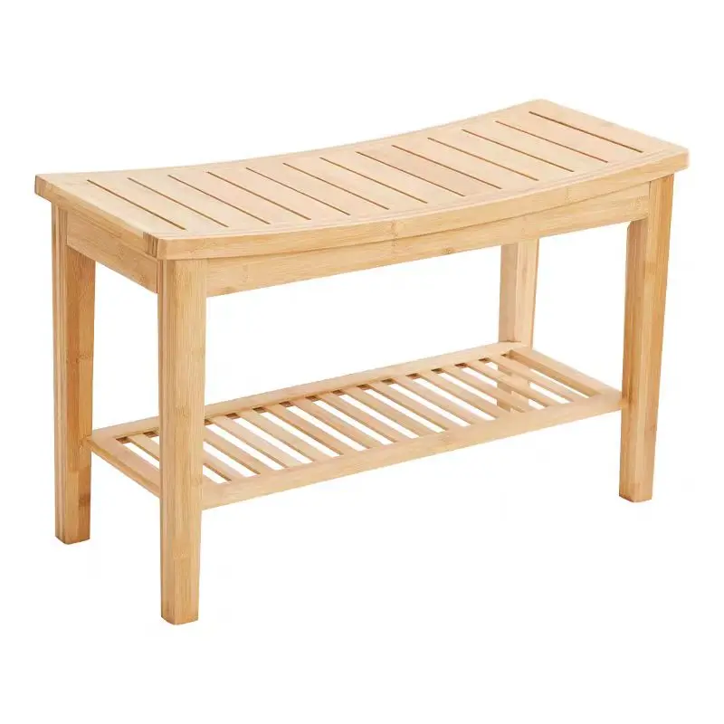 Shoe Bench Bamboo Wooden Bathroom Stool Non-slip Thickened Bathroom ...