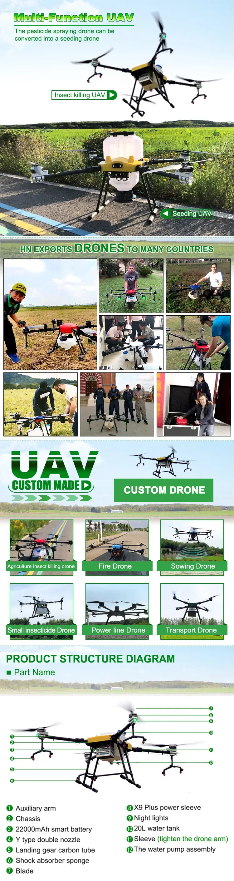 Tarot Multi-rotor UAV aircraft 4Axis IRON MAN Folding type 650 TL65B01 drone frame details