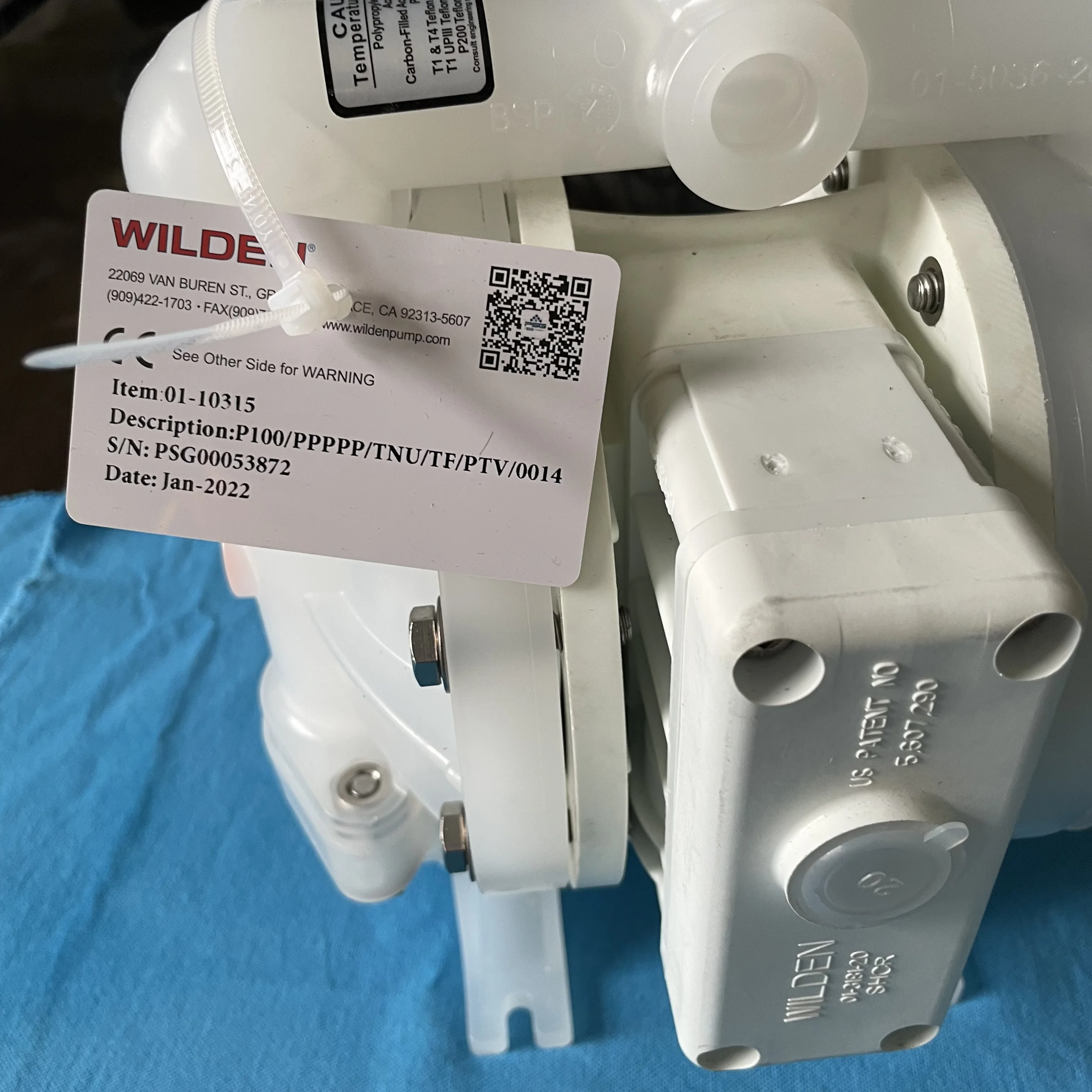 Wilden P100 Bolted Plastic Air Operated Double AODD Pneumatic Pump with PTFE Diaphragm P100/PPPPP/TNU/TF/PTV/0014 0.5 Inch OEM details