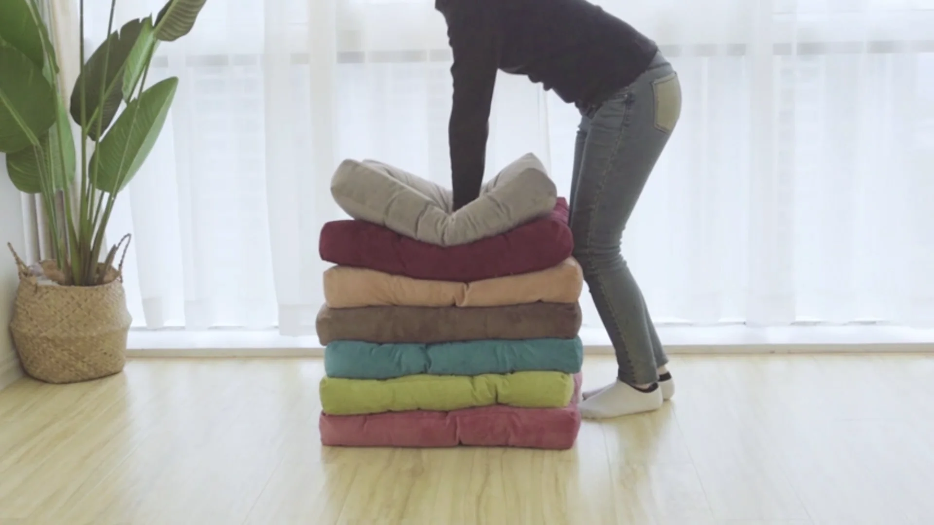 Large Floor Cushion for Reading Nook Japanese Style