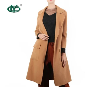 New Design Pocket Woolen Woman Coat Jacket Cashmere Coat Factory in China