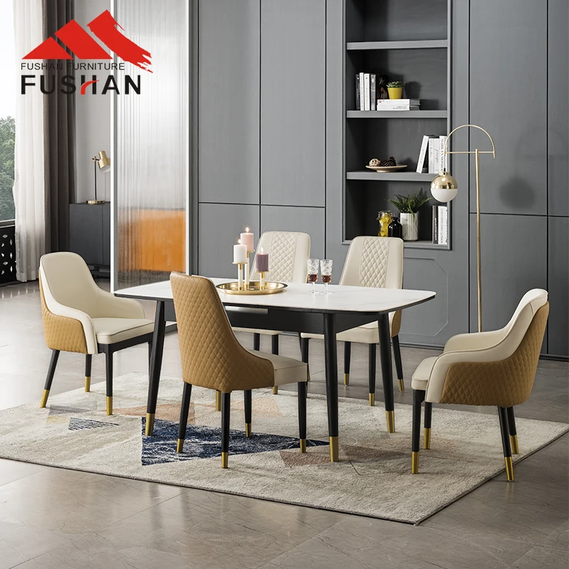 PU leather  living room furniture dinning velvet chair  armchair with metal legs