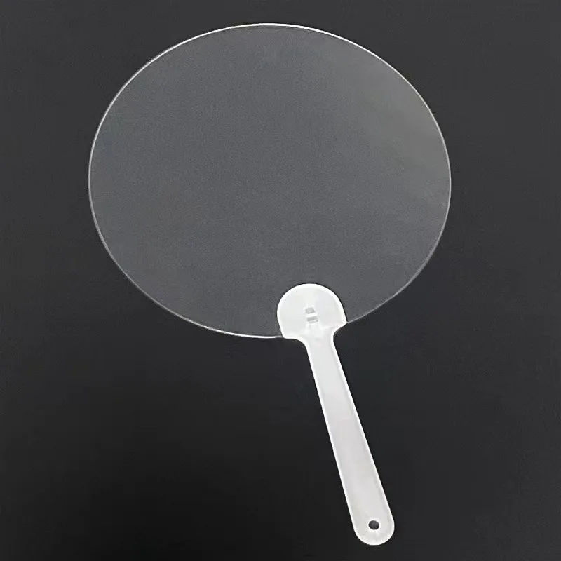 Custom Double Printed Side Big Size Plastic Transparent Circular Picket Kpop Hand Fan for Idol Collection