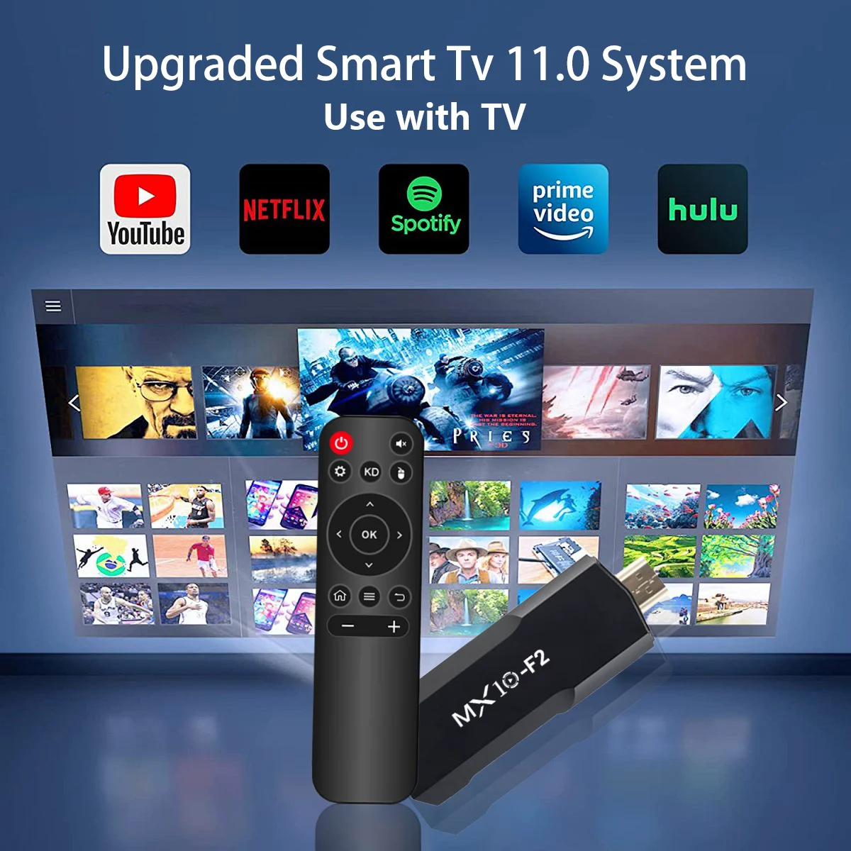 Tv sticks 1gb 8gb 1 unit android 2024 mx10 F2 tv box android 4k eu android tv stick