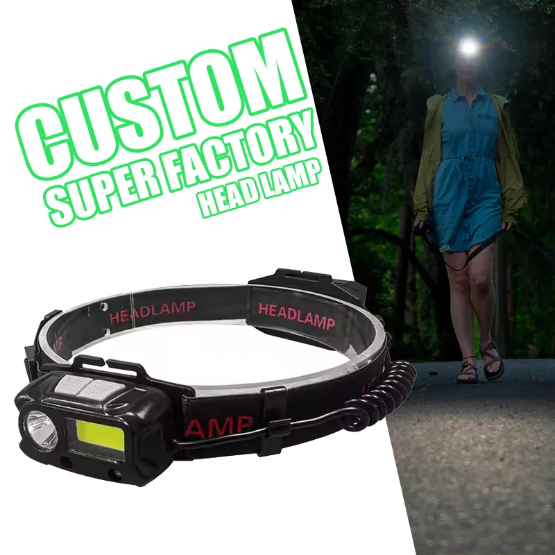 450 Lumens Portable Mini 6 Modes Common to Dry and Rechargeable Smart Sensor LED COB Headlight Headlamp