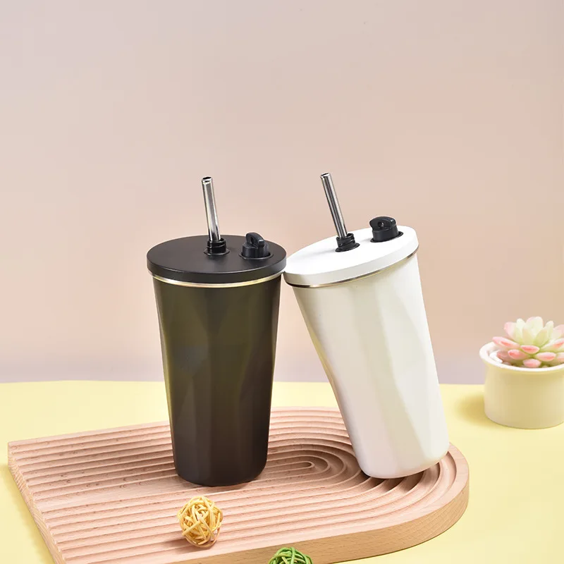 In Stock Custom Logo Coffee Mug 20 oz Stainless Steel Reusable Vacuum Tumbler Cups With Straw