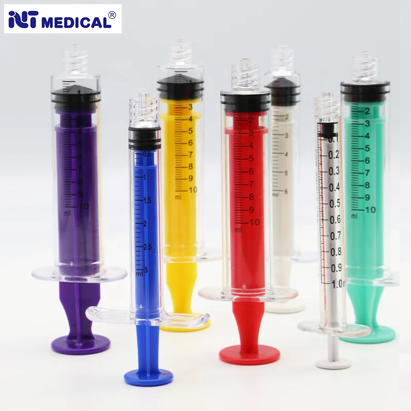 Disposable Ring Plunger Medical Sterilised Disposable Colored Syringe