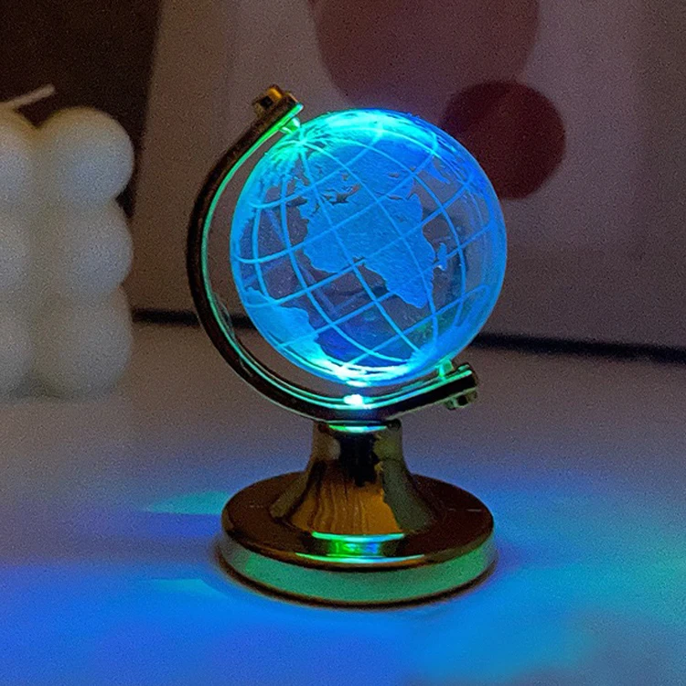 product wholesale factory homemade christmas solid earth globe ball led light custom glass crystal ornaments-32