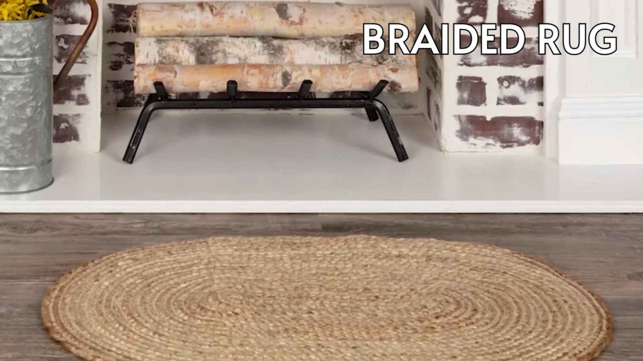 Hand Woven Farmhouse Jute Runner Rug Mat Natural Braided Floor Mat