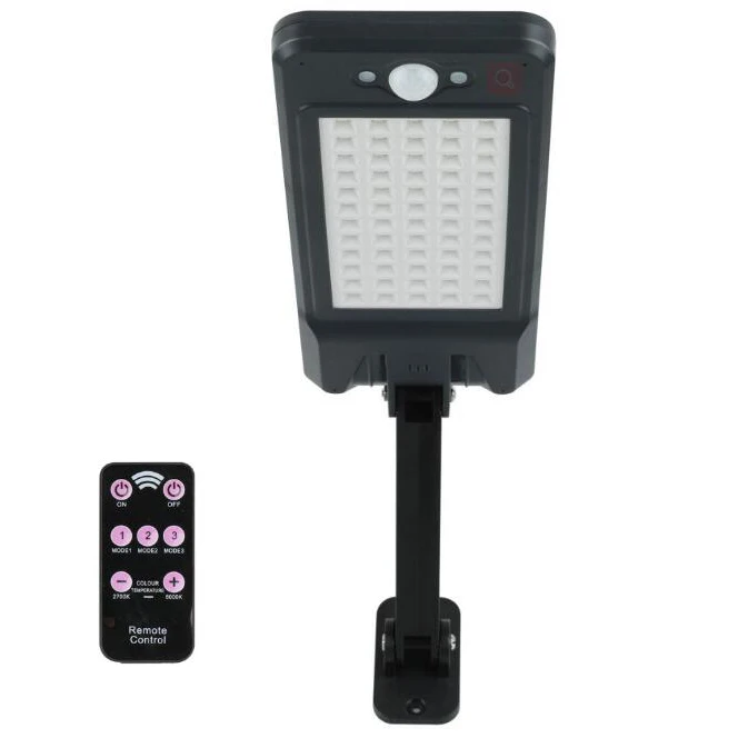 60 led remote control IP65 waterproof sensor solar street light