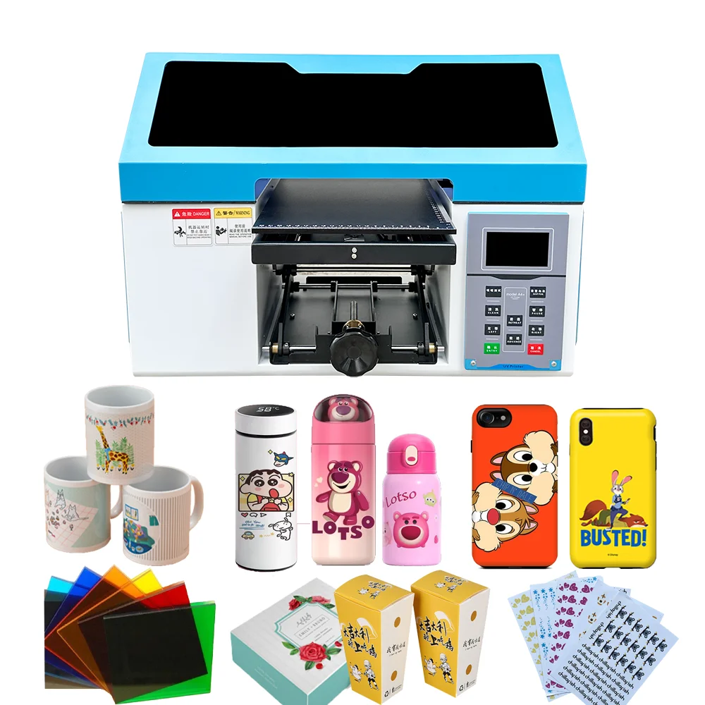 2024 New Digital Desktop Single Head Tx800 Uv Printer 20x30cm A4 Uv Flatbed Printer Phone Cases Sticker Acrylic Glass supplier