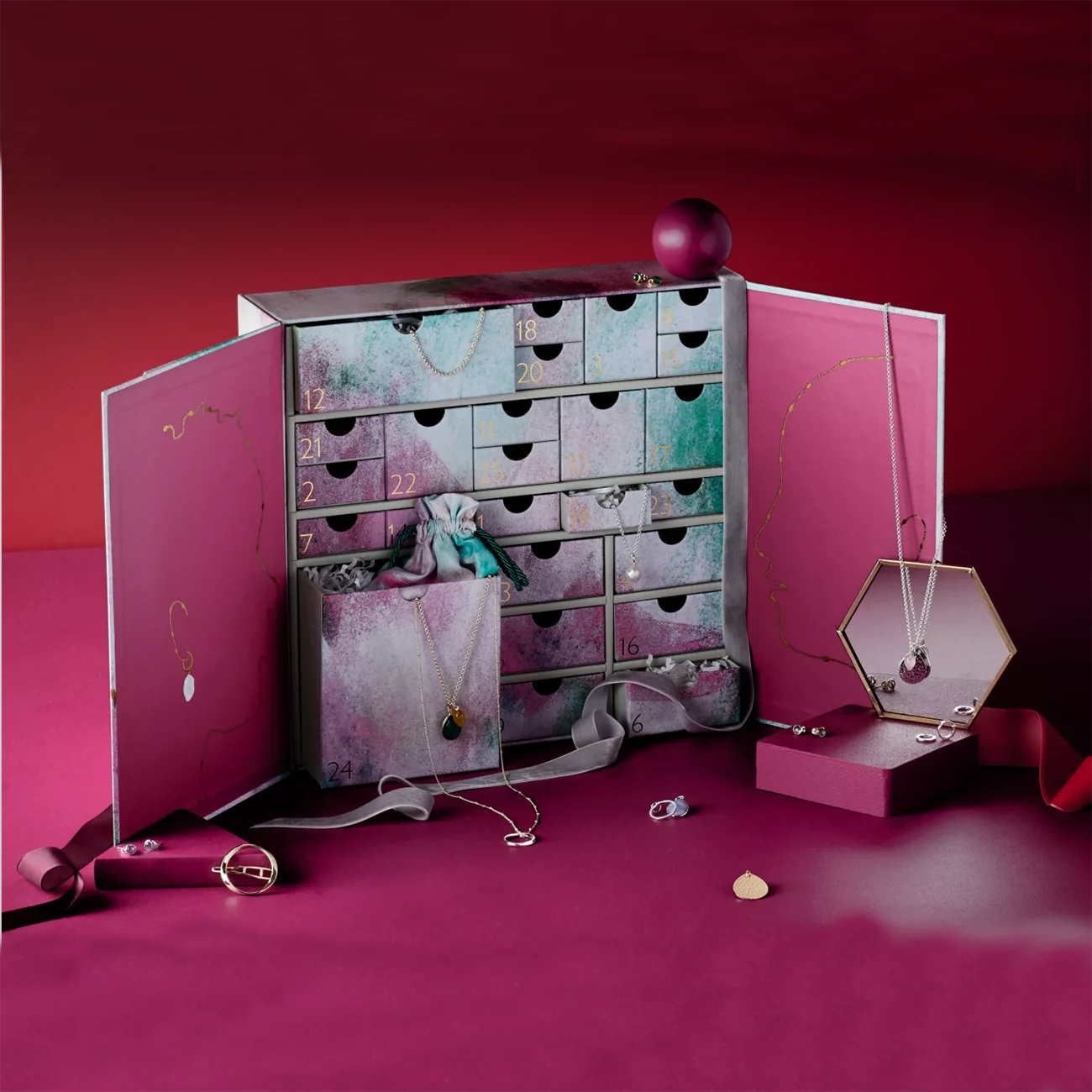 Cosmetic Packaging Paper Box Gift Advent Calendar Present Box Jewelry Advent Calendar Boxes