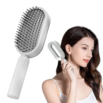 Hairbrush Automatic Clean Brush For Natural Hair Detangling Hair ...