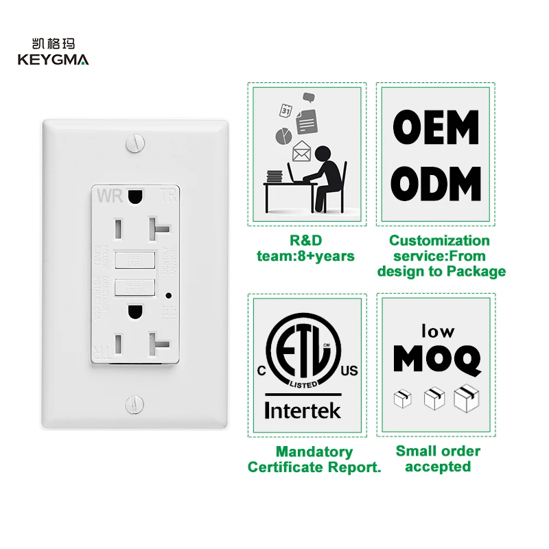 20 A Amp Uscita GFCI GFI Ricevitore Guasto Terra Indicatore LED - Foto 12