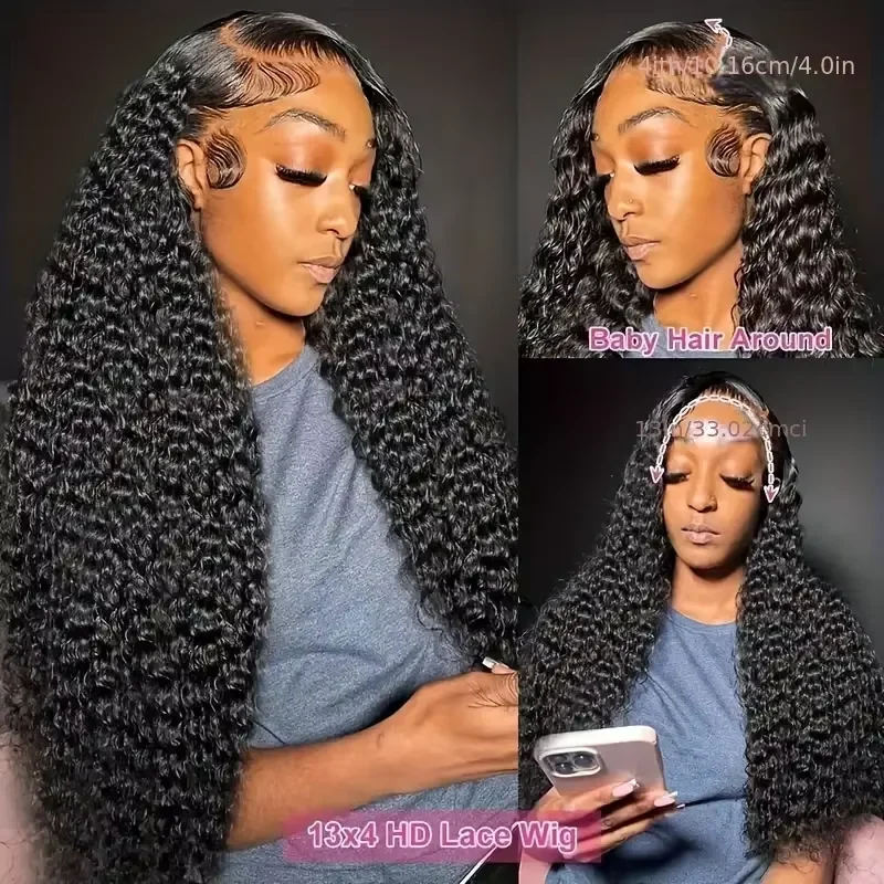210% Density 13x6 HD Lace Front Wigs Human Hair Pre Plucked 