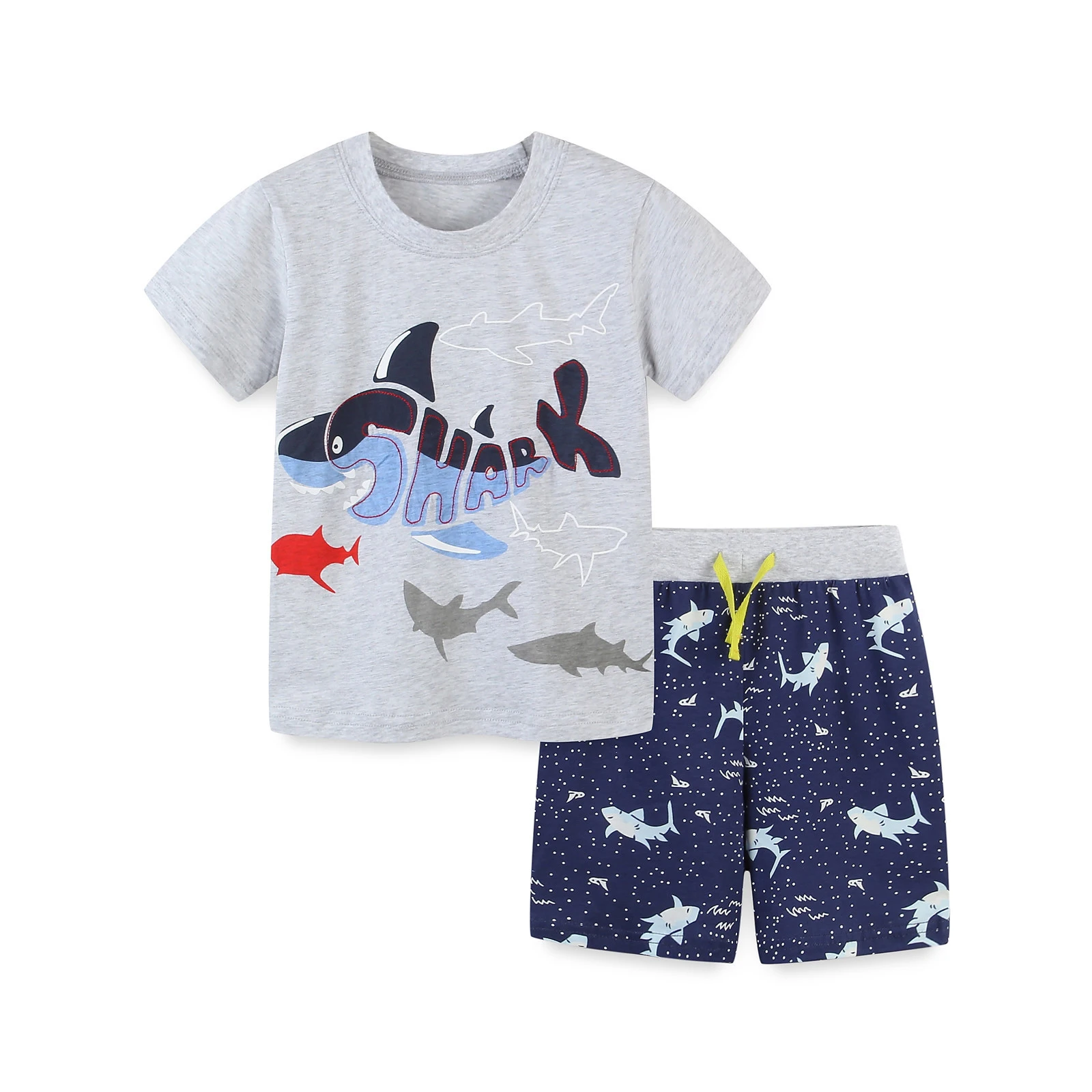 SUNFEID Toddler Boys Shorts Set Cotton Short Sleeve Summer Clothes 