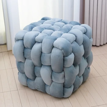 Living Room Furniture Footrest Velvet Foot Stool Ottoman Pouf