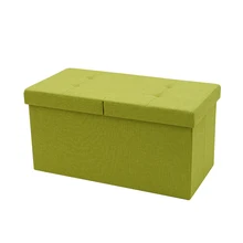 Space Saving Living Room Furniture Set Long Size Green Velvet Fabric Folding Storage Chair Bench Home Stool & Ottoman Wholesale