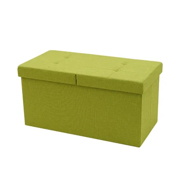 Space Saving Living Room Furniture Set Long Size Green Velvet Fabric Folding Storage Chair Bench Home Stool & Ottoman Wholesale