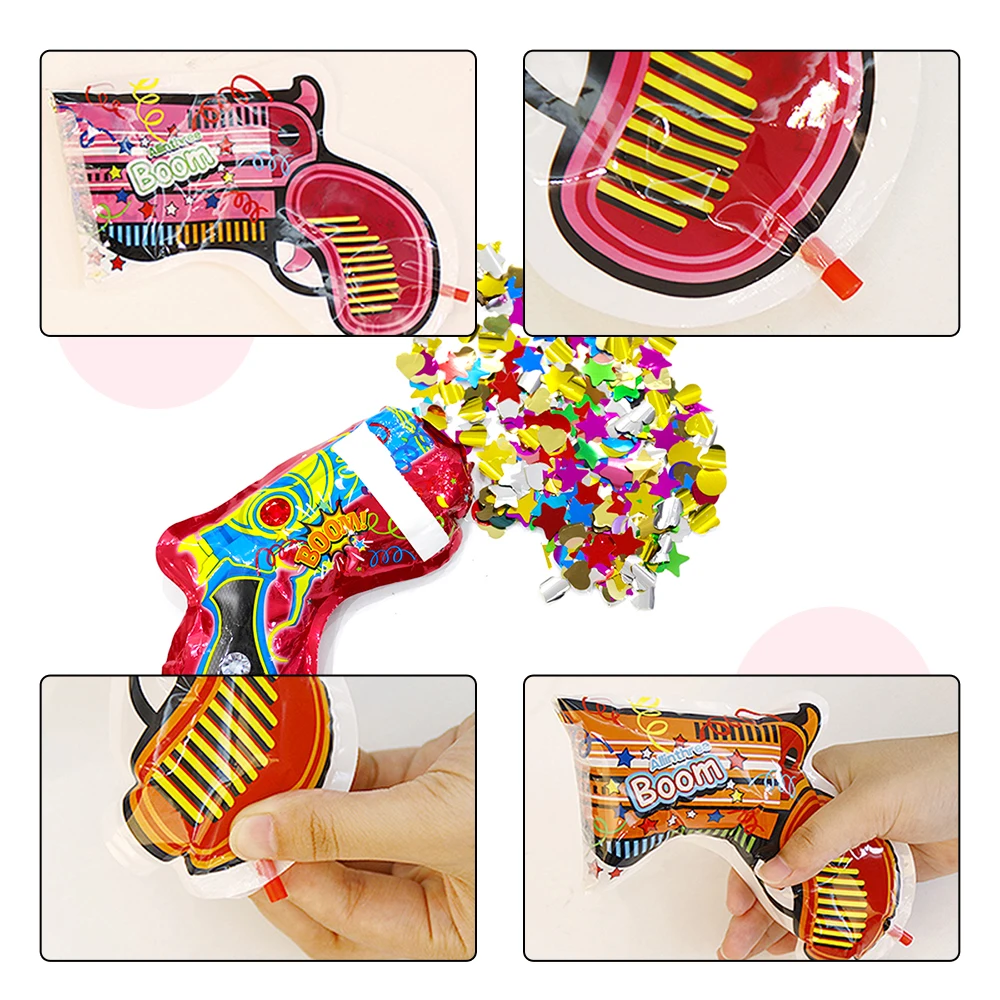 Explosive Hand-held Inflatable Fireworks Gun Confetti Shooter for Graduation Party Supplies Balloon Confetti Poppers