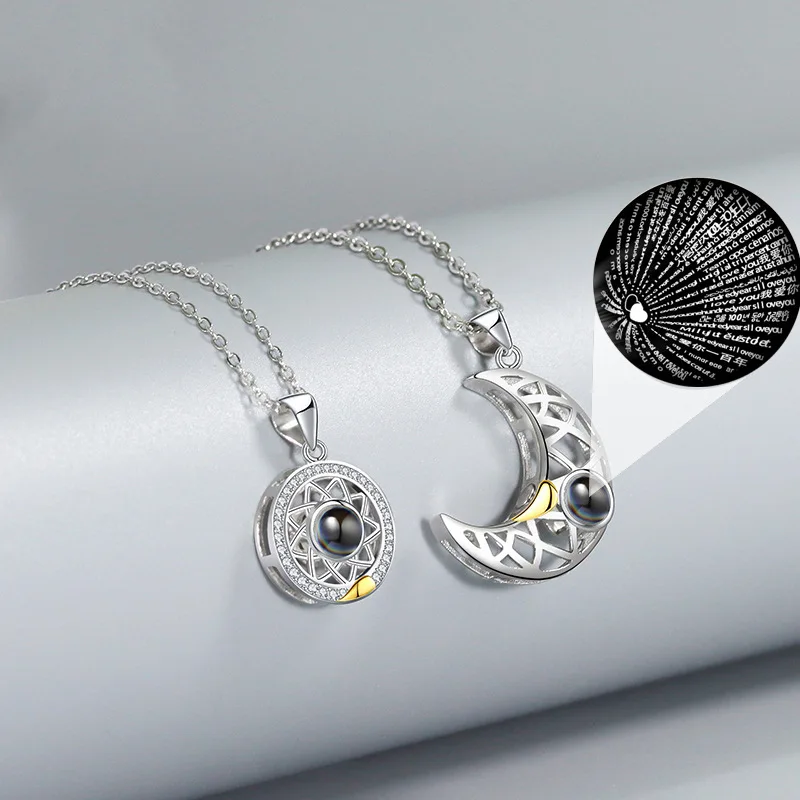 sun and moon 100 languages necklace