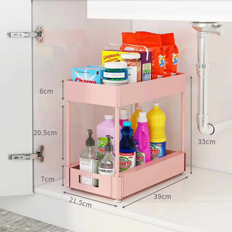 Strong 2 Tier Sliding Storage Boxes Kitchen Sink Organization Put Out