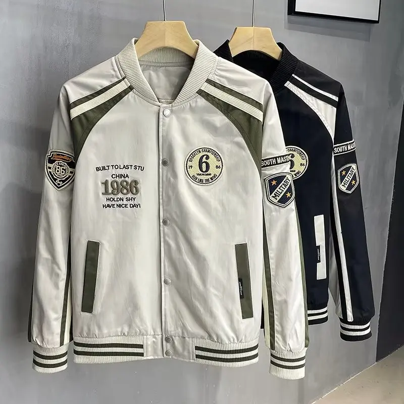 High Quality Men Chenille Embroidery Leather Sleeves Custom Baseball Letterman Varsity Jacket_voghion.com