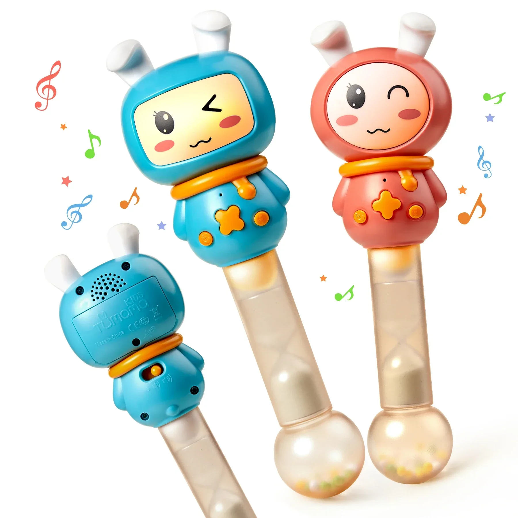 Plastic Electric Sound Lighting Shacking Music Baby Rattle Sleep Soother Toy