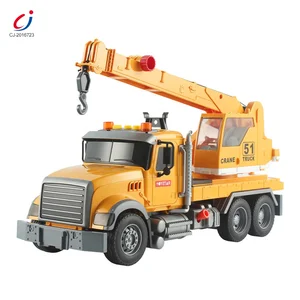 Chengji Friction Engineering Vehicle Construction Series Crane Toys Sound Light Inertial Engineering Truck Crane Toy for Kid