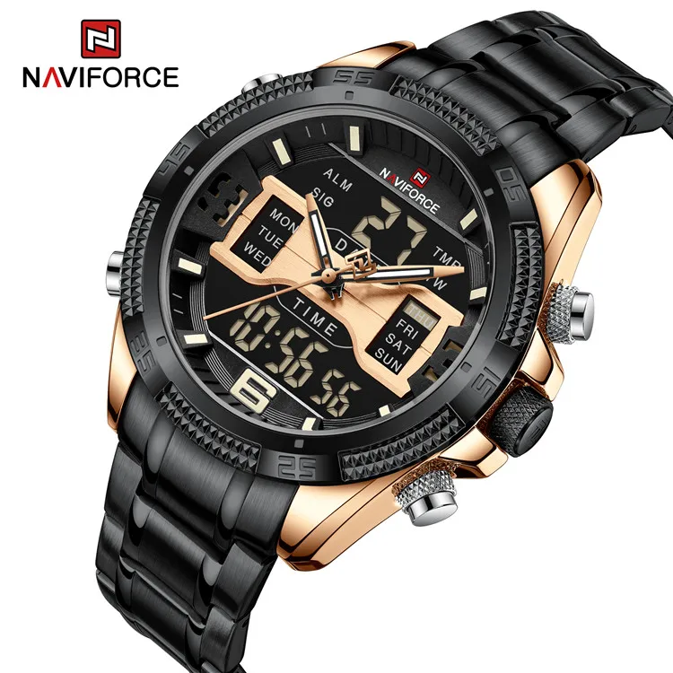 Naviforce 9201 Rgb Men Digital Wrist Watch 3 Atm Water Resistant Wholesale Sport Analog Watches Japan Movement Reloj Buy Watches Men Digital Wrist Watch Naviforce Watch Product on Alibaba