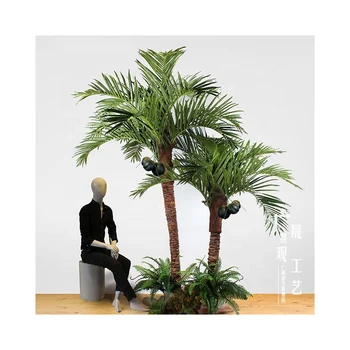 Artificial Outdoor Coconut Palm Tree Plastic Tall Tree for Shopping Mall Indoor Decoration