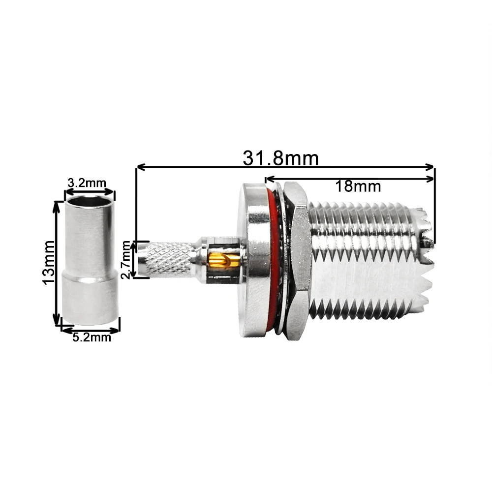 Factory PL239 UHF Female Jack Hembra Crimp Bulkhead Waterproof Rf Coaxial Rg58 VTR200 195 Rg223 Cable Rf Connector Converter
