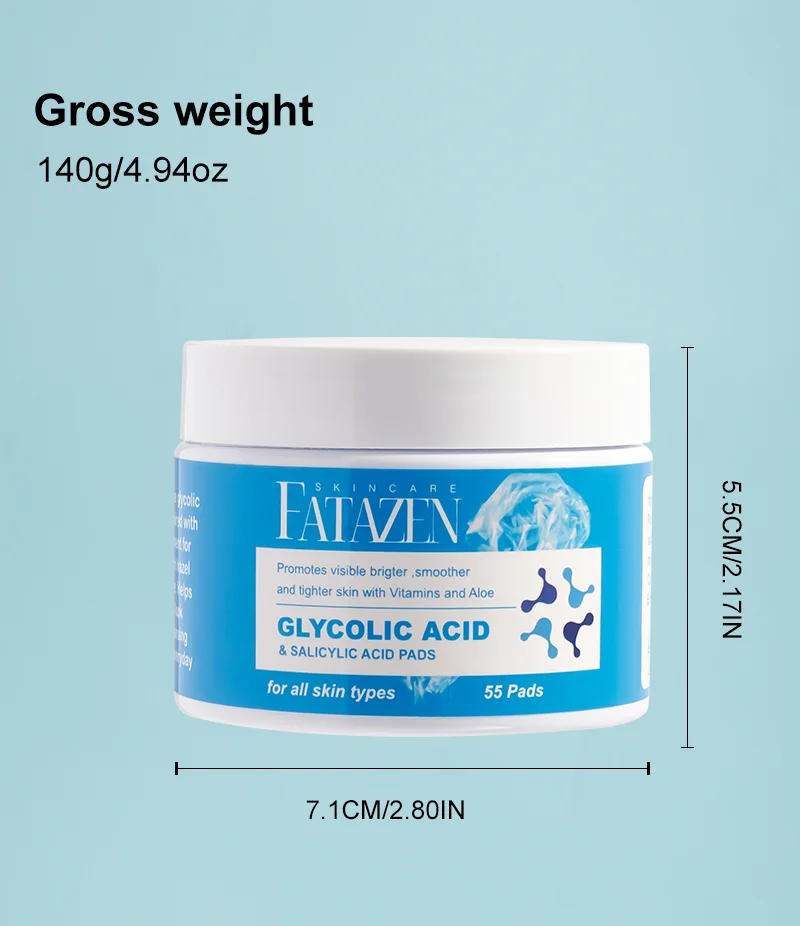 Fatazen Private Label Facial Exfoliating Peeling Pads Oem Ahabased