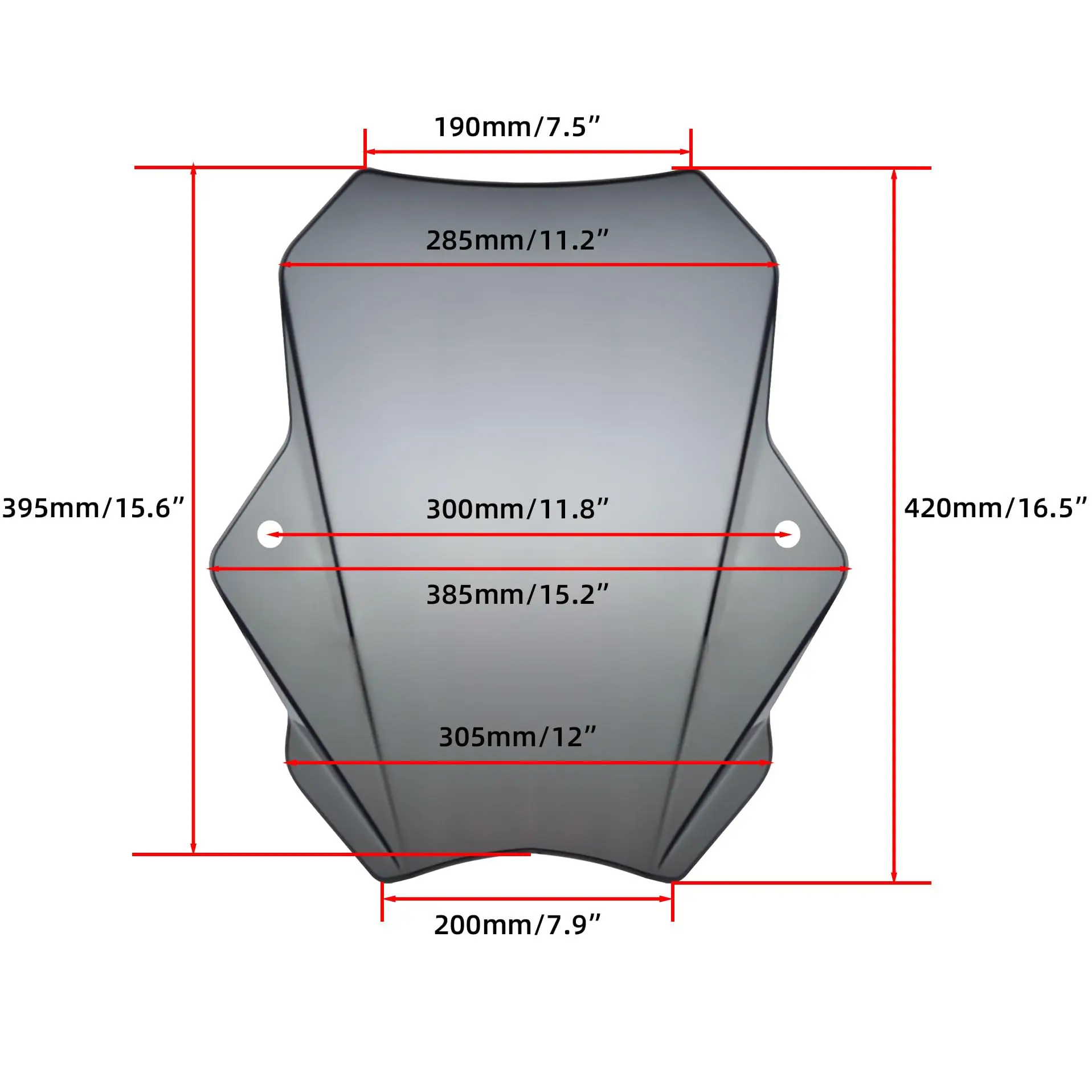 Universal Motorcycle Windscreen Windshield  with 7/8" or 1" Handlebars for Harley Davidson Honda Kawasaki Suzuki Triumph Yamaha