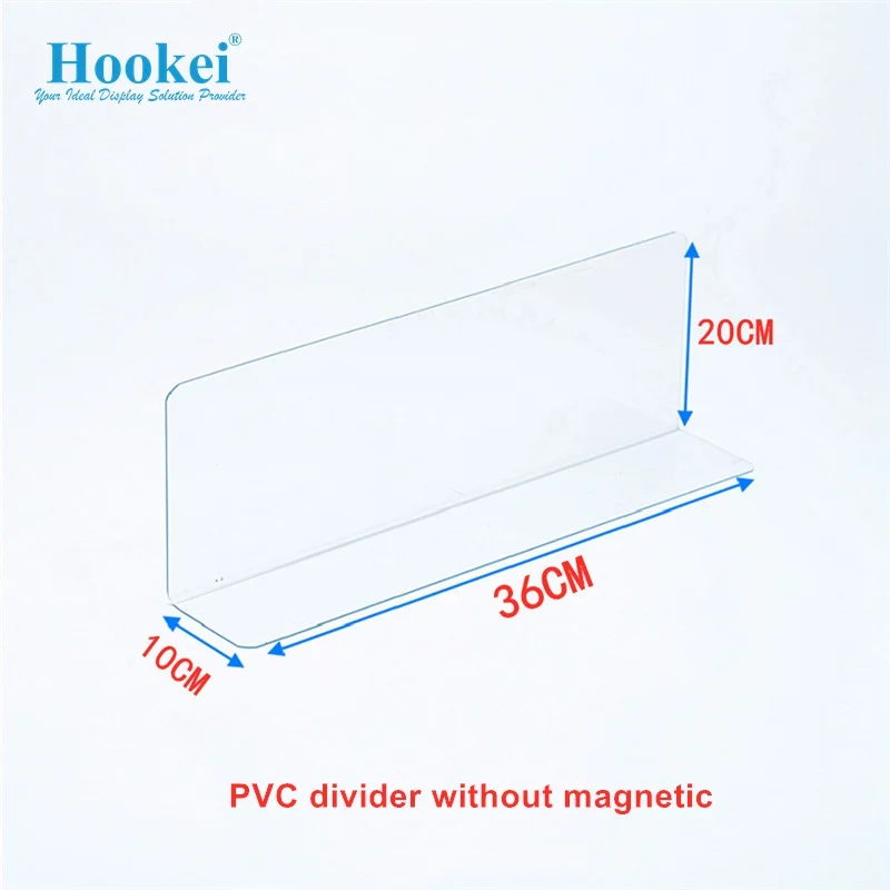 Hookei Pvc Clear Plastic Product L Shape Magnetic Shelf Divider For ...