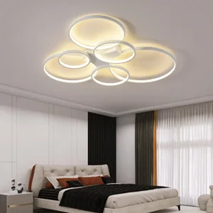 مصباح حديث بثلاث حلقات على شكل دائري بتقنية LED لغرفة المعيشة وغرفة النوم وغرفة الطعام وغرفة الدراسة، قاعدة من الألومنيوم، تركيبات فنية شخصية مقاومة للرش (IP44)