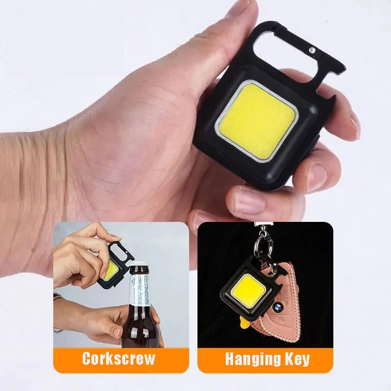 TAIKOO Mini Flash Light Keychains Portable Metal Bottle Opener Keychain with Led Light