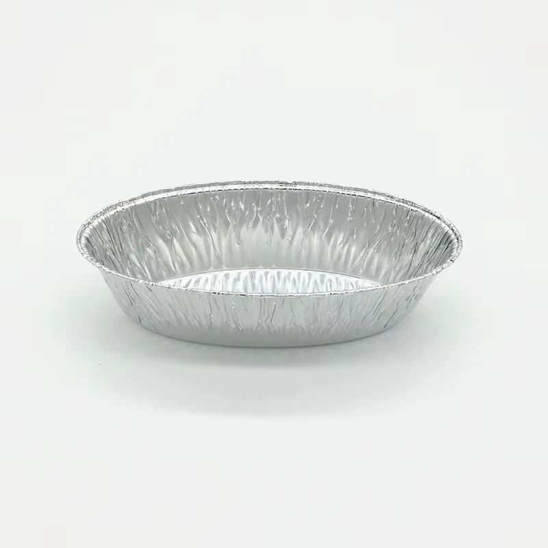 TIA TB49 7.5 Inch Elliptical Disc Aluminum Foil Pan Filigree Baking Pan Heat Retentive Foil Pan for Royalty Themed Events